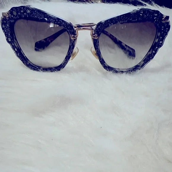 MIU MIU Blue diamond sunglasses Indigo Lenses Miu Miu Logo Sunglasses | Miu Miu main image 2